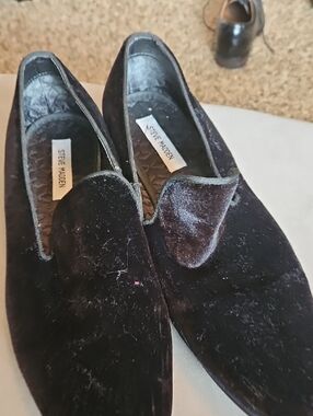 Steve Madden Men's Black Velvet Slip-On Loafers